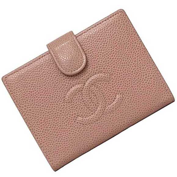 CHANEL Pink Caviar Leather Logo Wallet - Picture 1 of 11